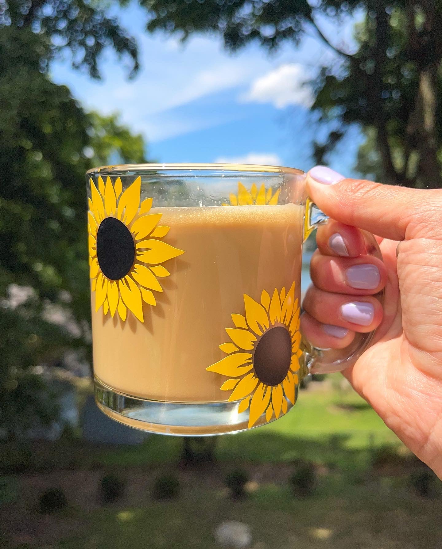 Sunflower Glass Coffee Mug