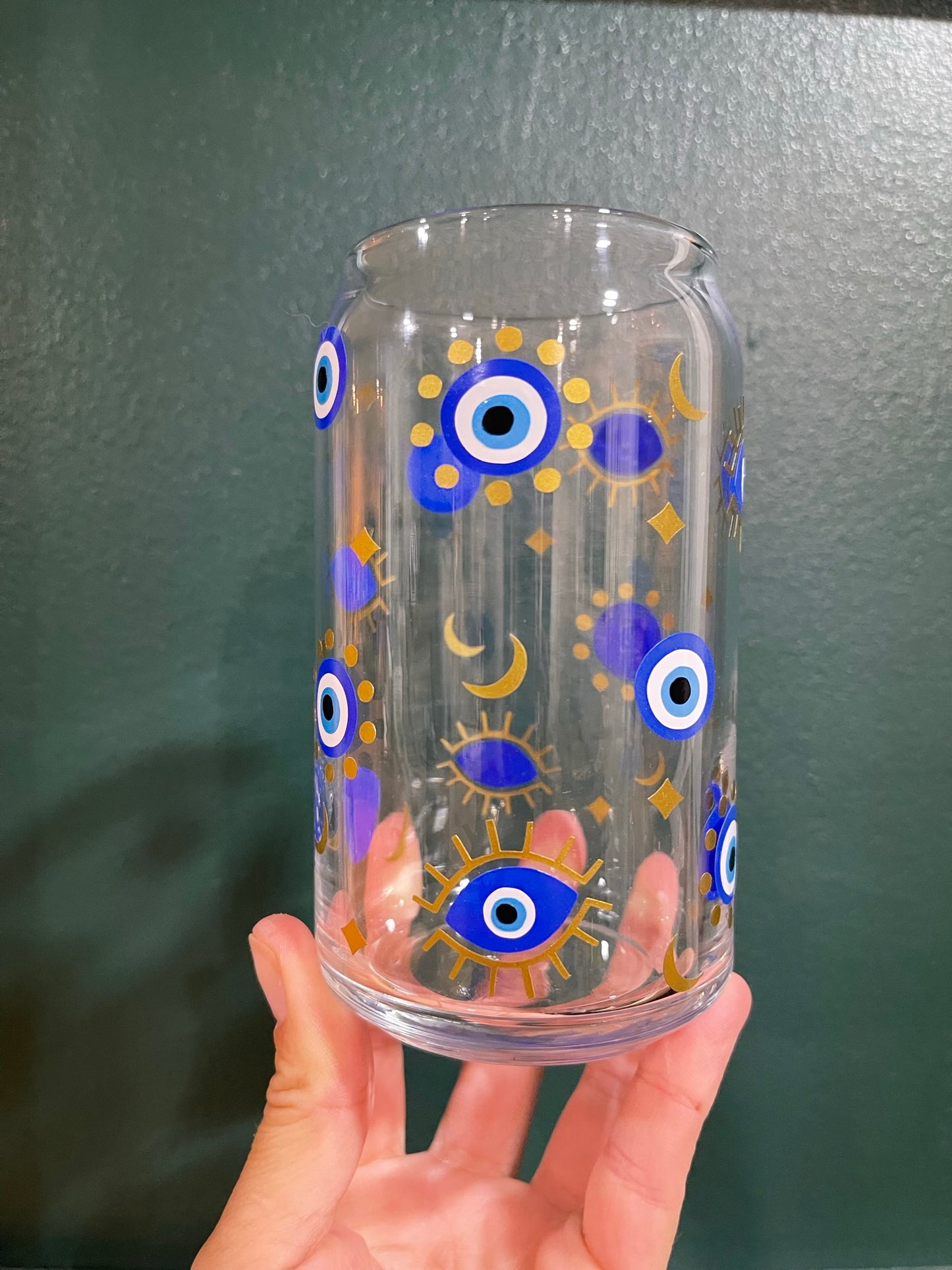 Evil Eye Beer Can Glass