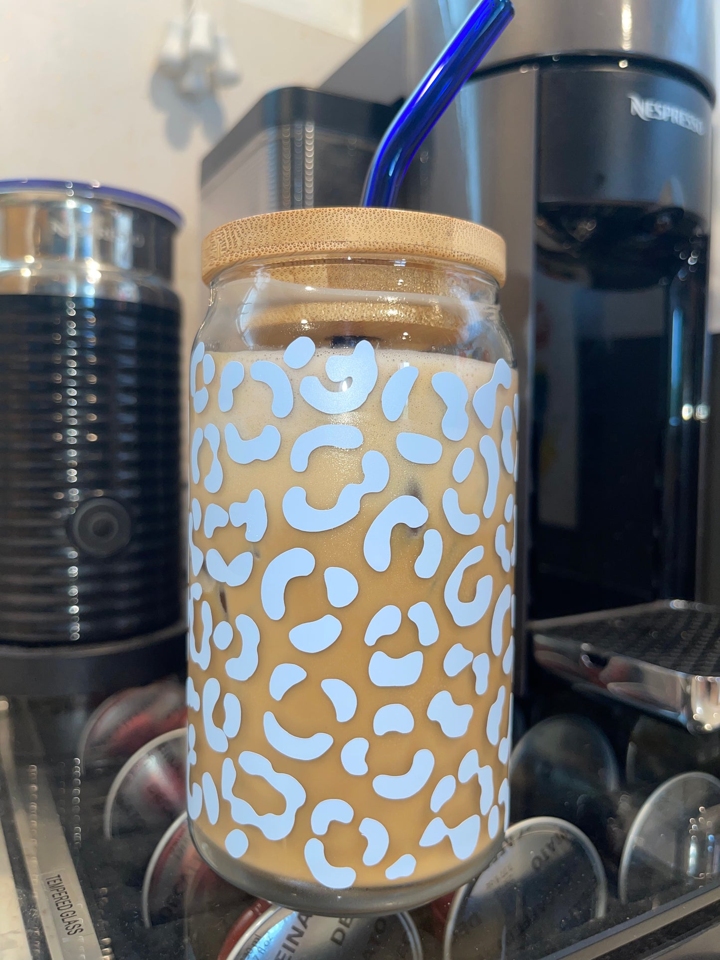 Cheetah Print Beer Can Glass