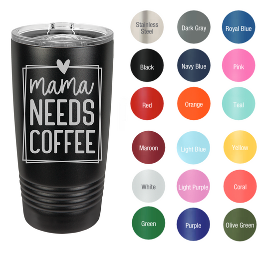 Mama Needs Coffee 20 oz Travel Mug