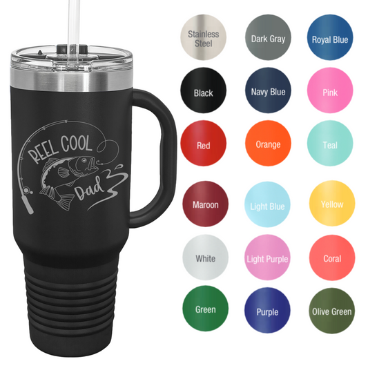 Reel Cool Dad 40 oz Tumbler With Handle