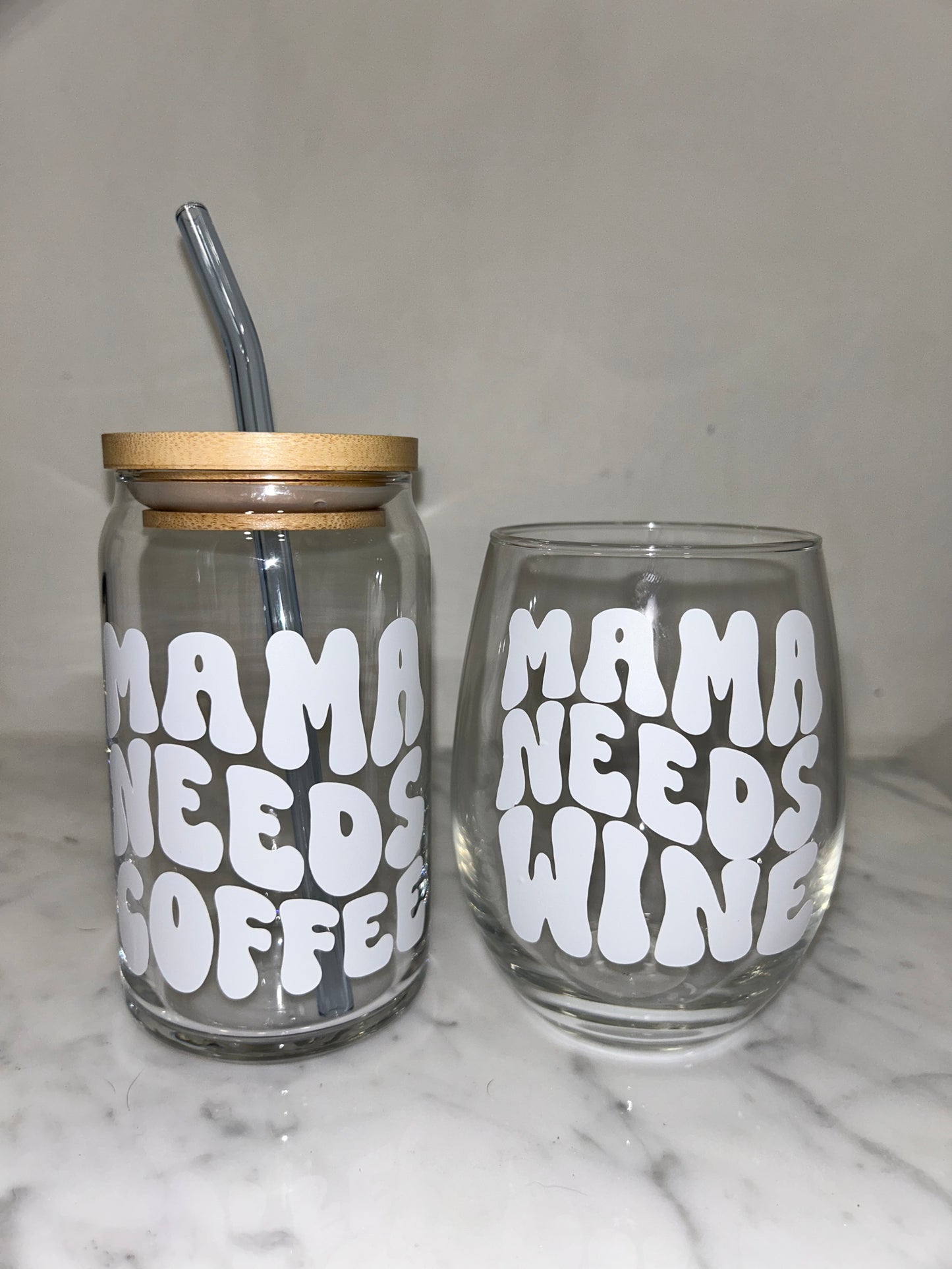 Mama Needs Coffee Beer Can Glass