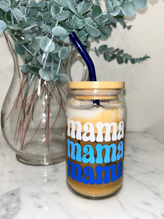 Boy Mama Beer Can Glass