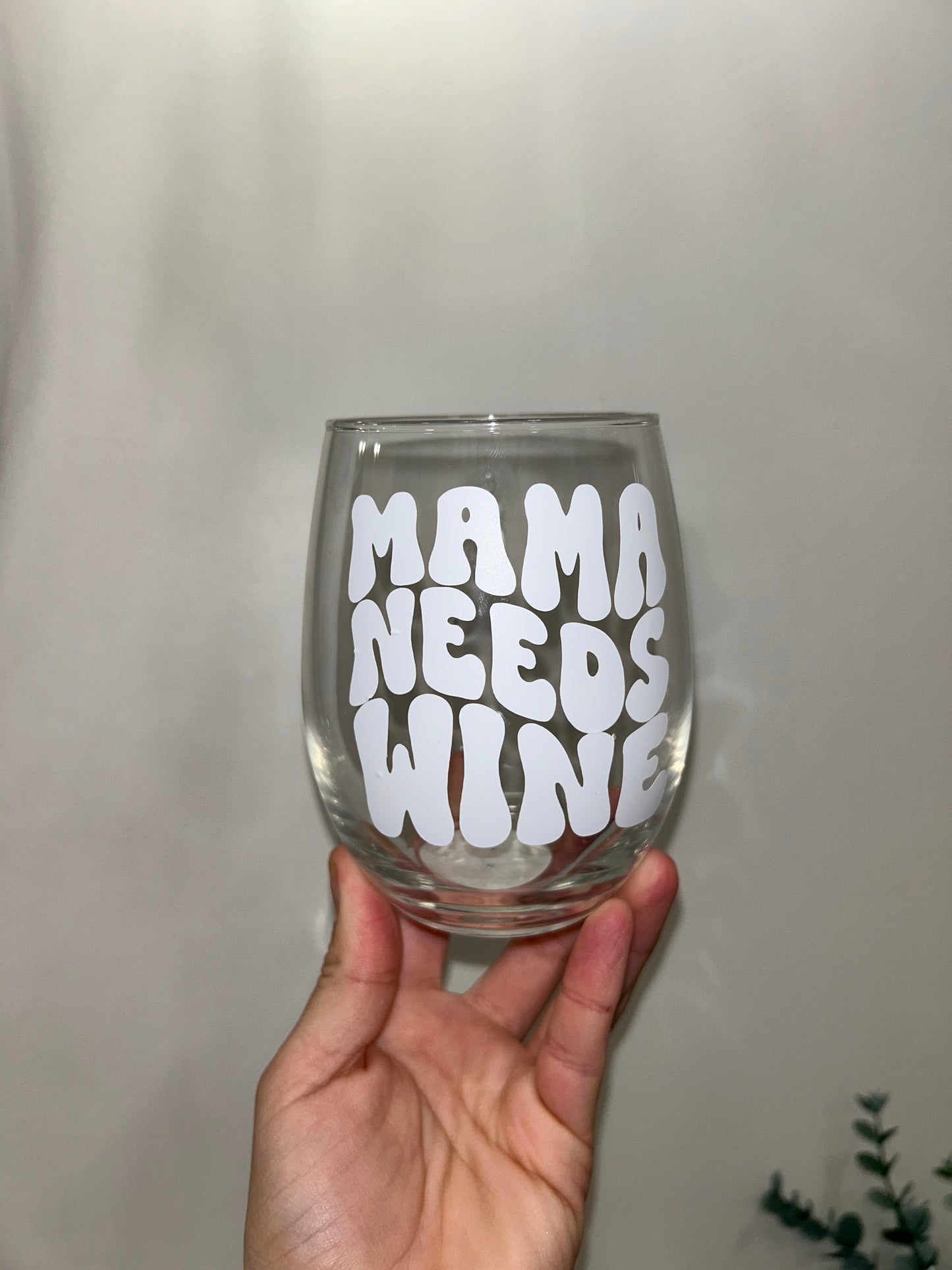 Mama Needs Wine Stemless Wine Glass