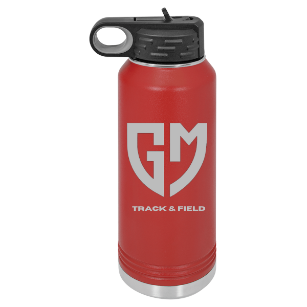 General McLane Track and Field 32 oz Water Bottle with Shield Logo