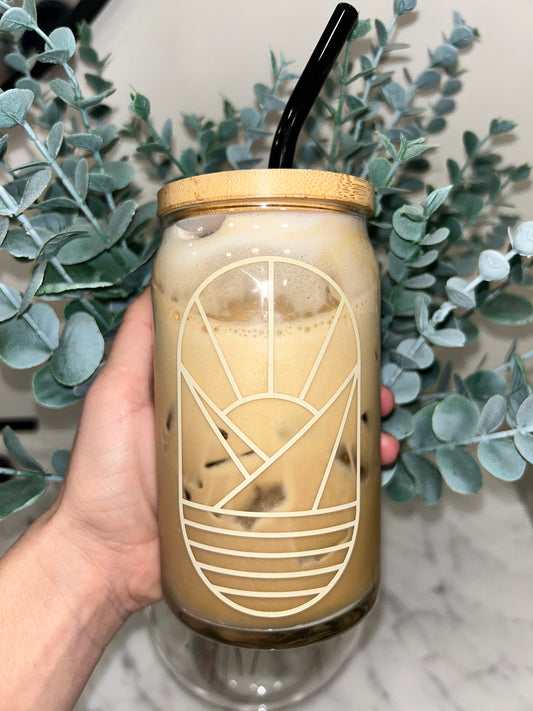 Boho Sunset Beer Can Glass
