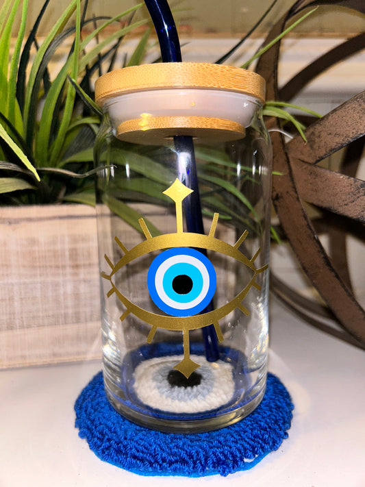 NEW Evil Eye Beer Can Glass