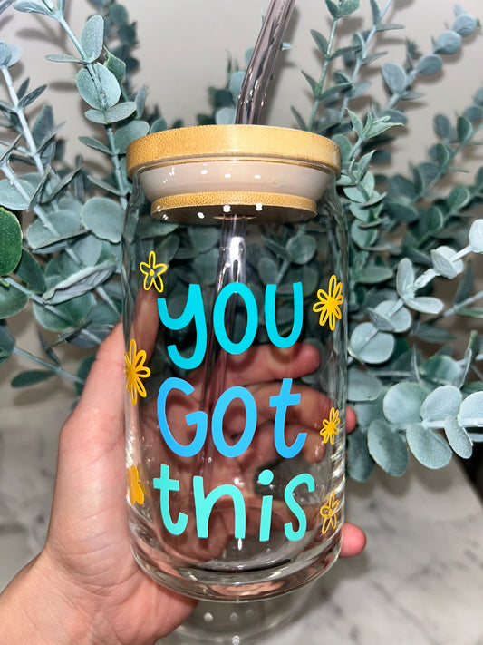 You Got This Beer Can Glass