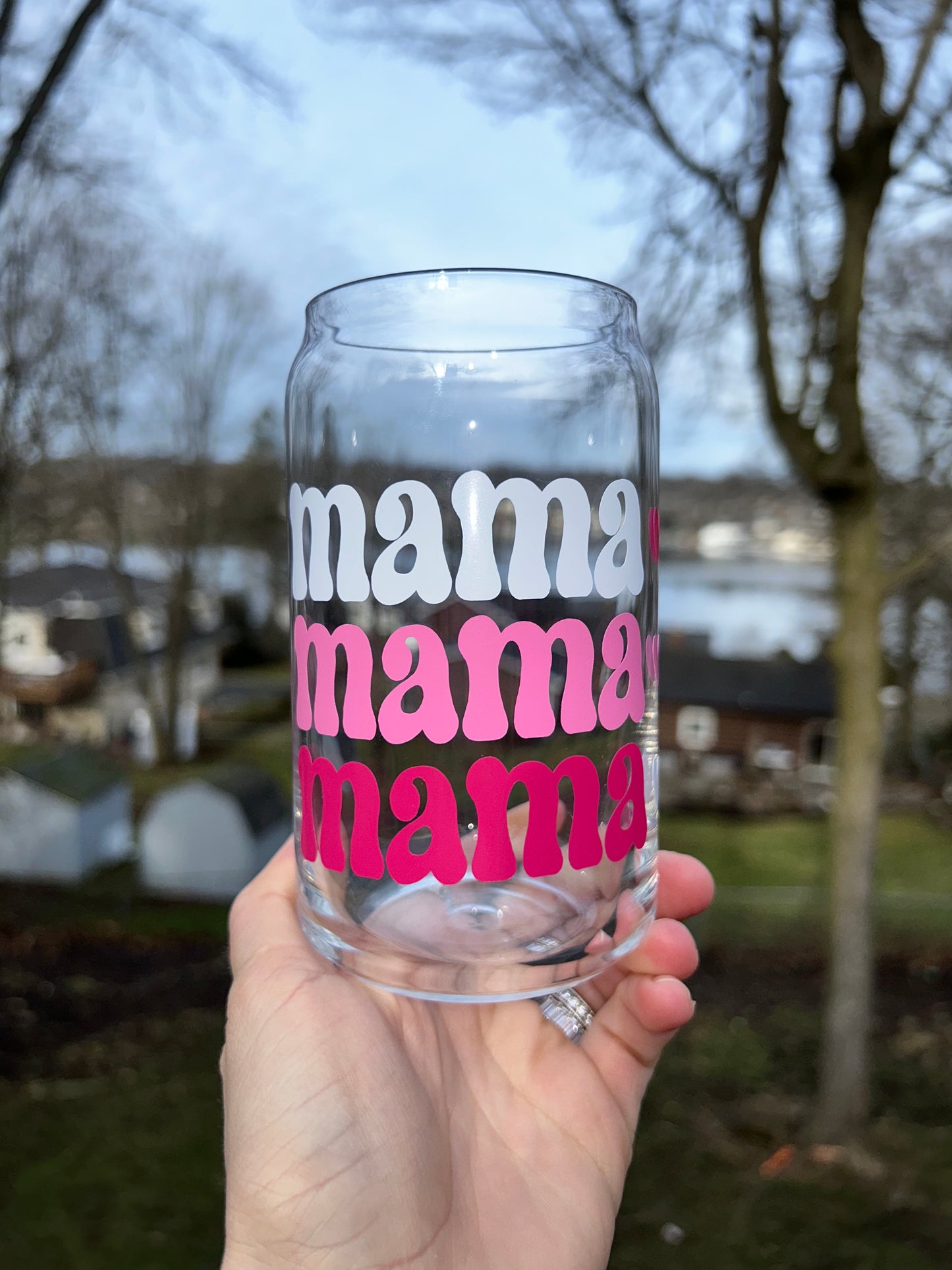 Girl Mama Beer Can Glass