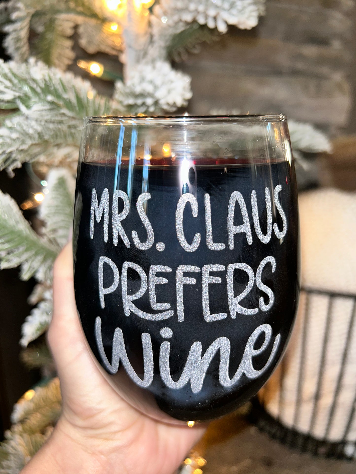 Mrs Claus Wine Glass