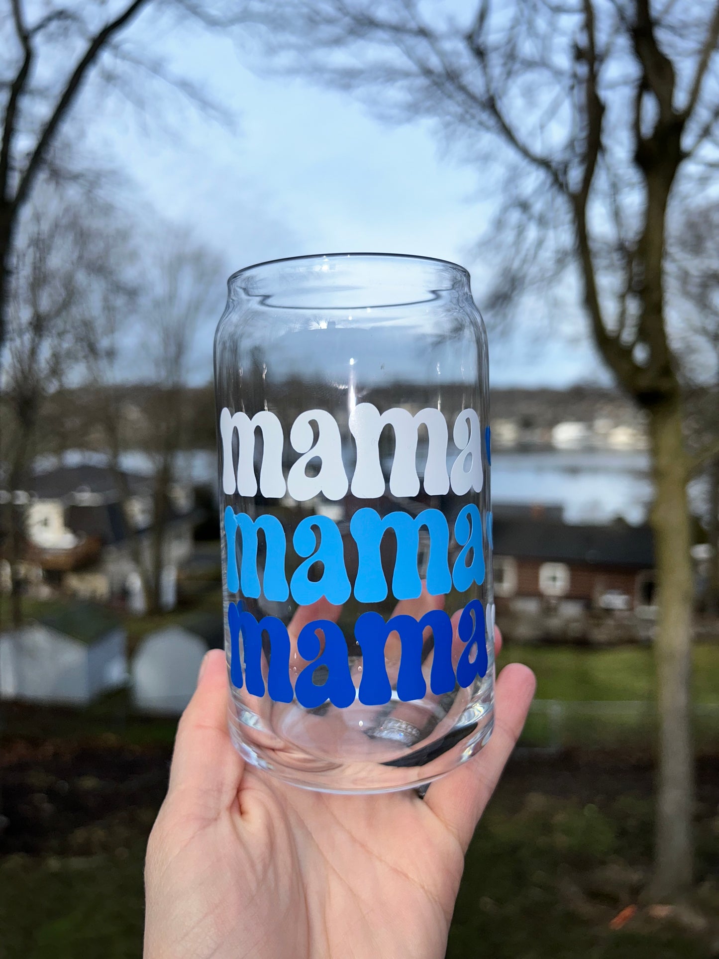 Boy Mama Beer Can Glass