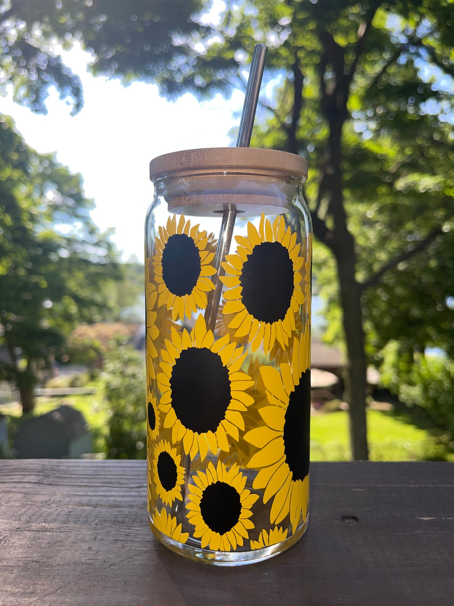 Sunflower Beer Can Glass