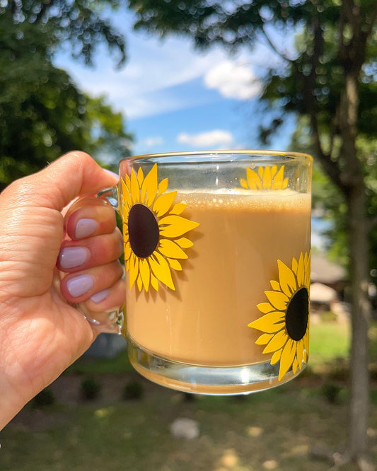 Sunflower Glass Coffee Mug