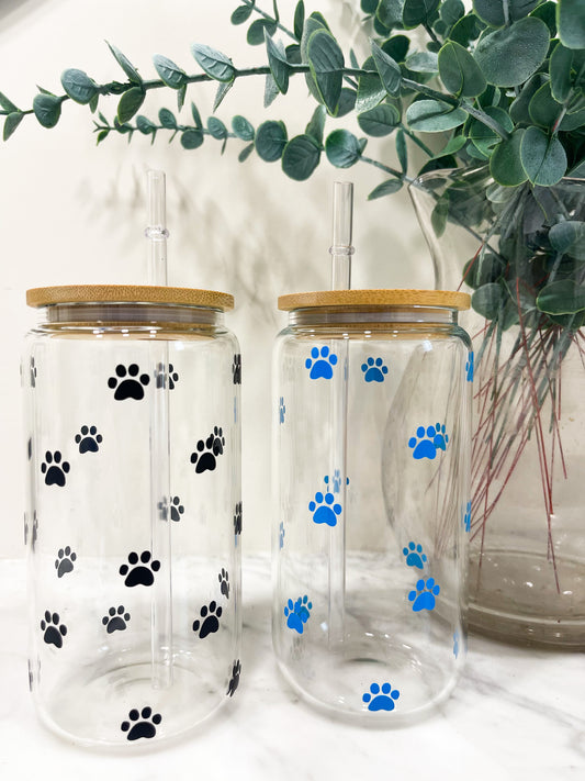 Paw Print Beer Can Glass