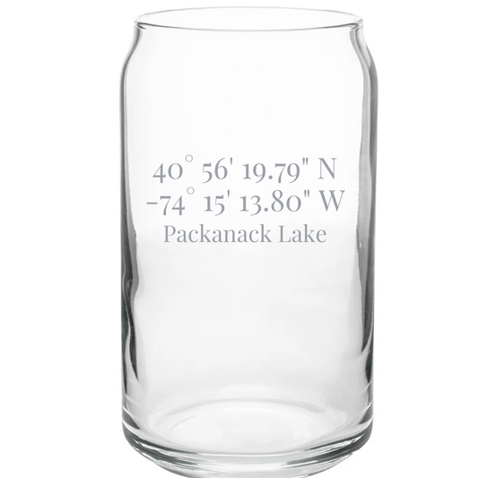 Packanack Lake Coordinates Beer Can Glass