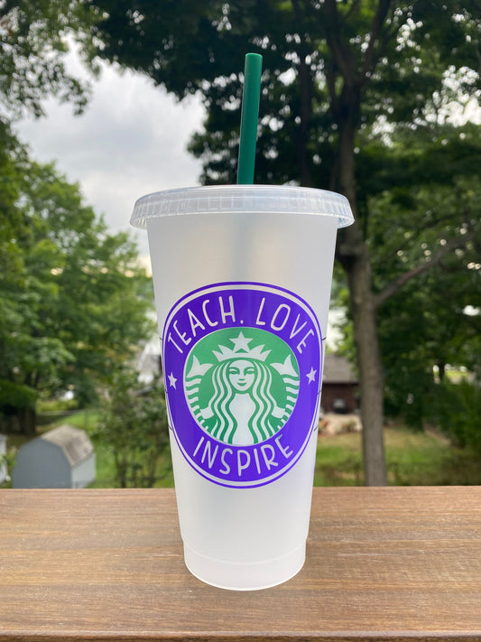 Teacher Love Inspire Starbucks Cup | Teacher Fuel Cup | Gift for Teacher