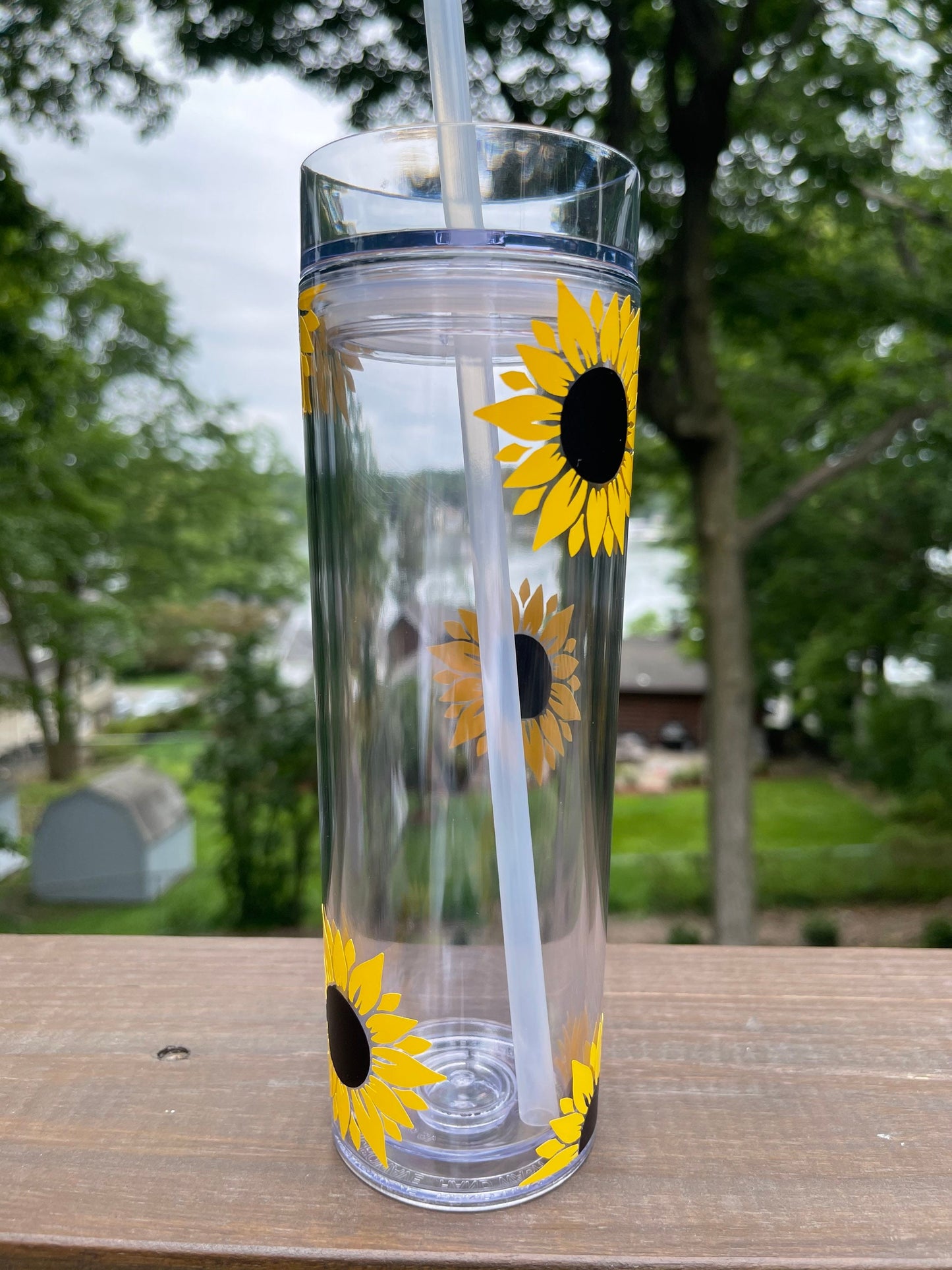 Sunflower Tumbler, personalized sunflower cup, Gift for her, Floral Tumbler, 16 oz Tumbler