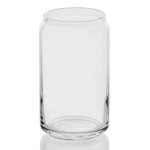 Aesthetic Iced Coffee Cup, Beer Soda Can Pint Glass, Clear Glass Tumbler, Reusable Minimalist $5