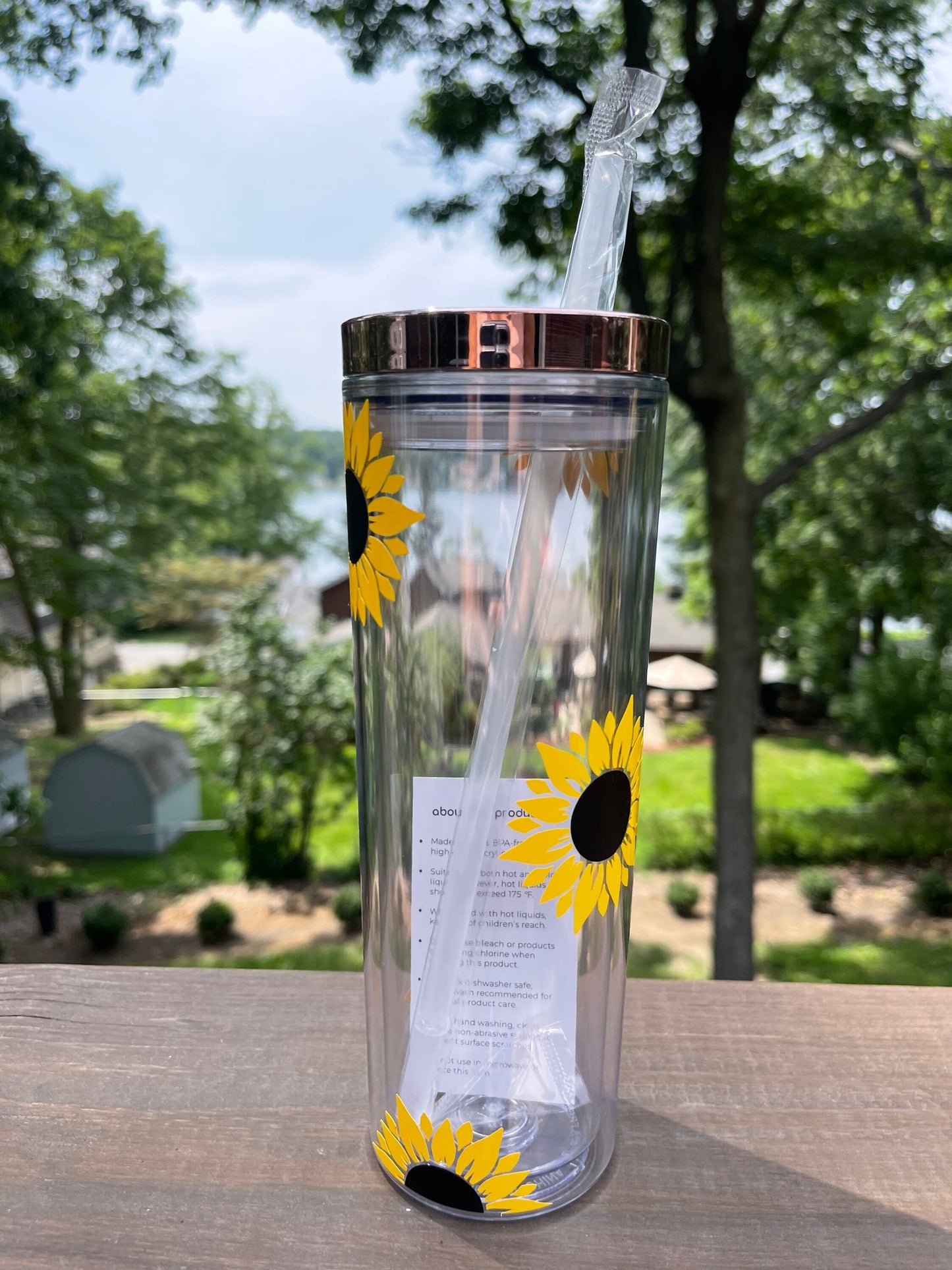 Sunflower Tumbler, personalized sunflower cup, Gift for her, Floral Tumbler, 16 oz Tumbler